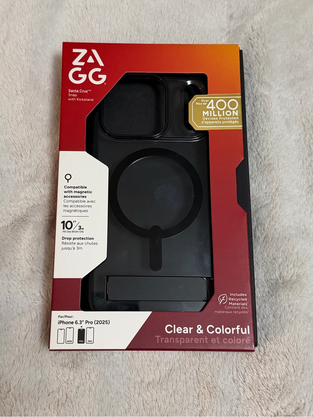 ZAGG Clear & Colorful Black Phone Case for iPhone 17 Pro 6.3" (2025)